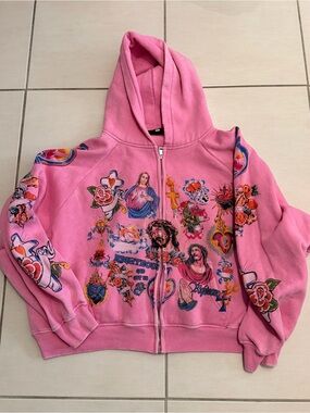 We are Righteous Risen King Cropped Zip Up